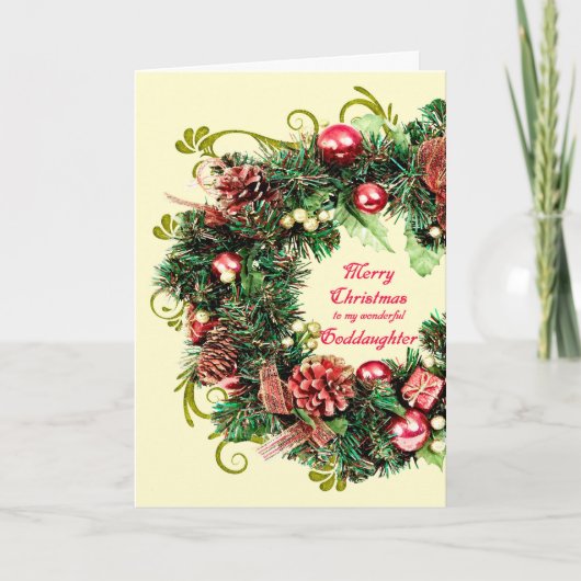 Gogirl Christmas Wreath Carte de vacances (Devant)