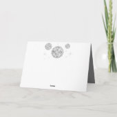 Gohic Zwart Grijs Retro Disco Ball Bruiloft Bedankkaart (Achterkant)