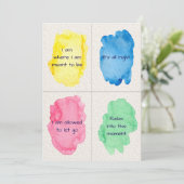 Going Algemene Waterverf Affirmatie Set Kaarten (Staand voorkant)