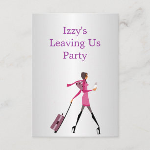Going Away Party Event Meisje met Bagage Kaart
