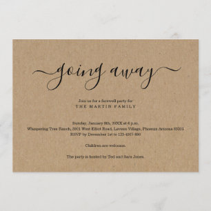 Going Away Party Uitnodiging   Rustic Kraft