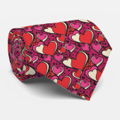 Going Bold Pinky Pink and Juicy Red Pop-Art Heart  Stropdas (Opgerold)