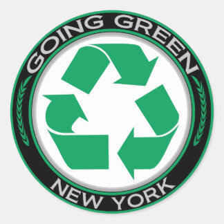 Going Green Recyclen New York Ronde Sticker