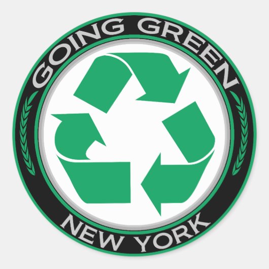 Going Green Recyclen New York Ronde Sticker (Voorkant)