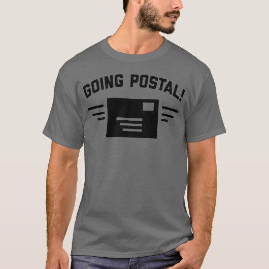 Going Postal | Mannen Dark Grey T-Shirt (Voorkant)