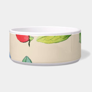 Goji, bosbes: waterverf illustratiepatroon. voerbakje