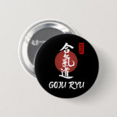 Goju Ryu Karate Uniform Goju Ryu Uniform Calligrap Ronde Button 5,7 Cm (Voorkant /achterkant)