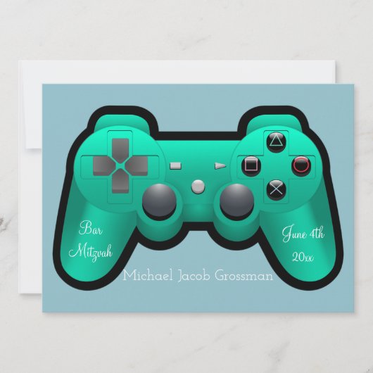 Gokken, controller, Bar Mitzvah, uitnodiging (Voorkant)