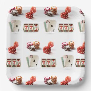 Gokken Dobbelstenen Kaarten Poker Papieren Bordje