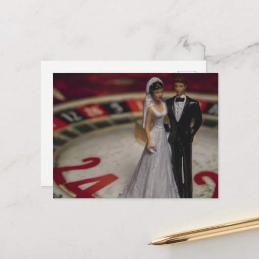 Gokken op het huwelijk briefkaart (Voorkant / Achterkant in situ)