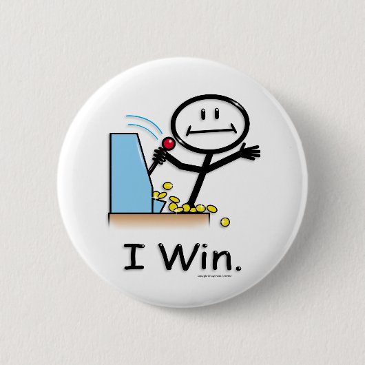 Gokken (win) ronde button 5,7 cm (Voorkant)