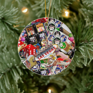 Gokkers Genot - Las Vegas Iconen Achtergrond Keramisch Ornament