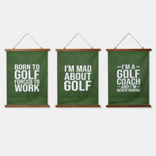 Gol Grappige quotes voor golfer Hangend Wandkleed