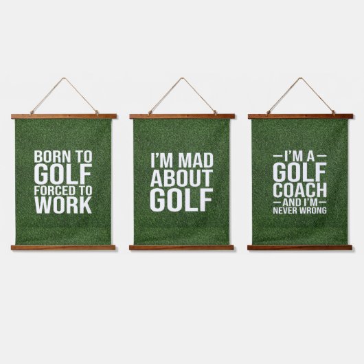 Gol Grappige quotes voor golfer Hangend Wandkleed (Driedubbel)