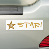 Gol Star 'STAR!' bumpersticker wit (Op auto)