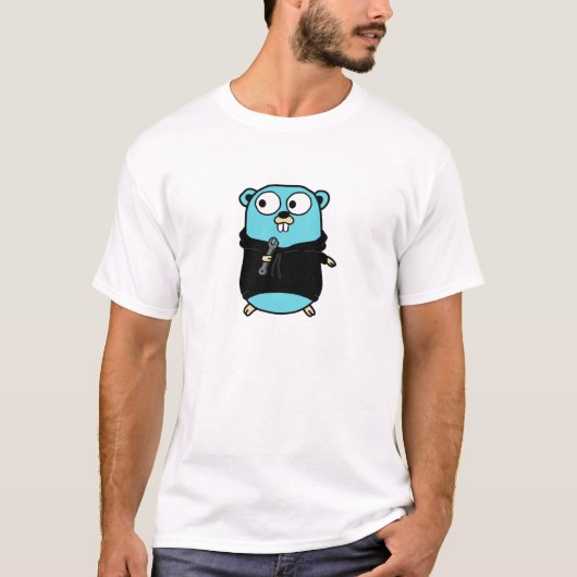 Golang Gopher En Sweat - shirt à capuche Noir (Devant)