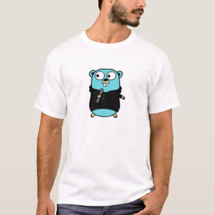 Golang Gopher in zwarte hoodie T-shirt