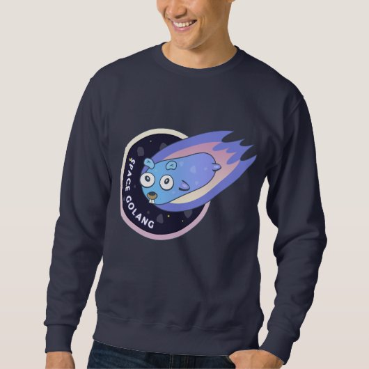 Golang gopher ruimtecomet trui (Voorkant)