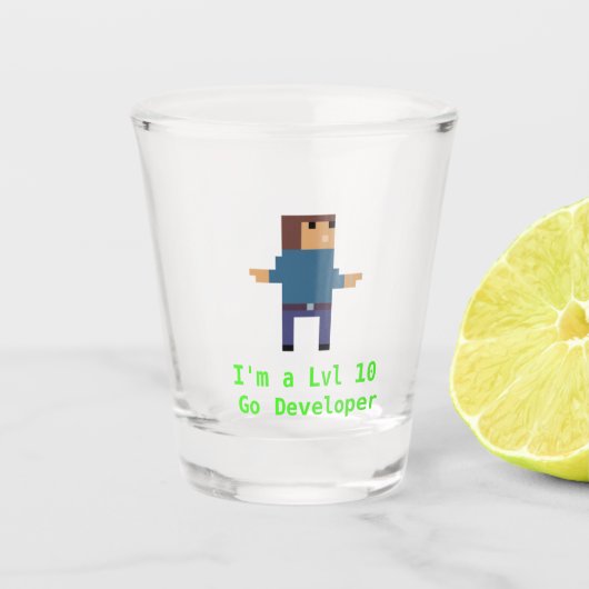 GoLang ontwikkelaar Shot Glass Shot Glas (Voorkant)