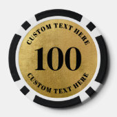 Gold 100 Numbered Poker Chips (Achterkant)