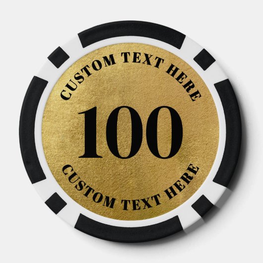 Gold 100 Numbered Poker Chips (Achterkant)