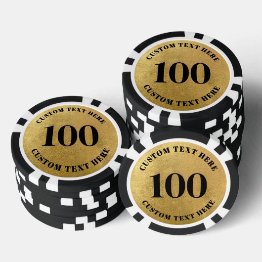 Gold 100 Numbered Poker Chips (Opstapeling)