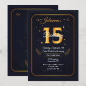 Gold 15 verjaardagsuitnodiging kaart (Voorkant / Achterkant)