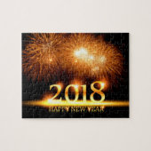 Gold 2018 Joyeux Nouvel An Fireworks puzzle (Horizontal)