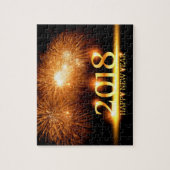 Gold 2018 Joyeux Nouvel An Fireworks puzzle (Vertical)