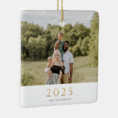 Gold 2022 Single Photo met kerstmis Keramisch Ornament (Rechts)