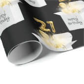 Gold 21st Birthday-ballonnen in witte doos Cadeaupapier (Rol Hoek)