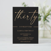 Gold 30th Birthday Invitation (Debout devant)