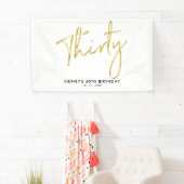 Gold 30th Birthday Party Welcome Banner (Insitu)