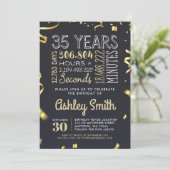 Gold 35th Birthday Party Invitation - 35 ans (Debout devant)
