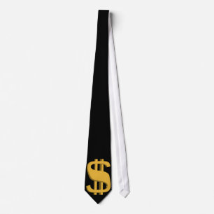 Gold 3D Dollar Sign Necktie Stropdas