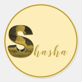 Gold 3D Letter S-stickers Ronde Sticker