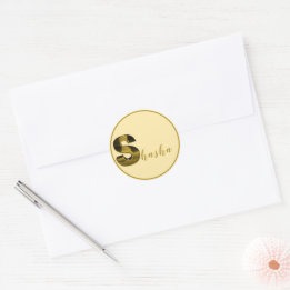 Gold 3D Letter S-stickers Ronde Sticker