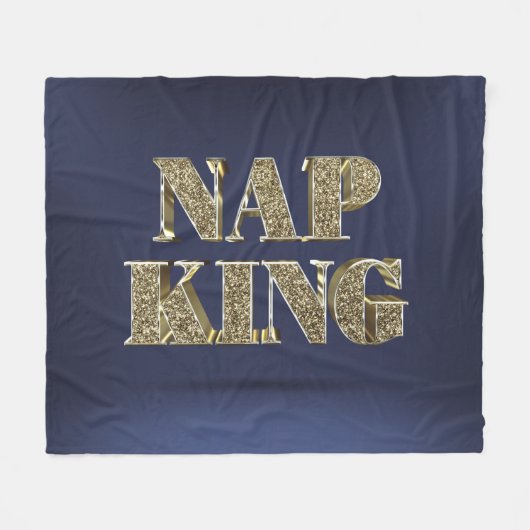 Gold 3D NAP KING Fleece Deken (Voorkant (Horizontaal))
