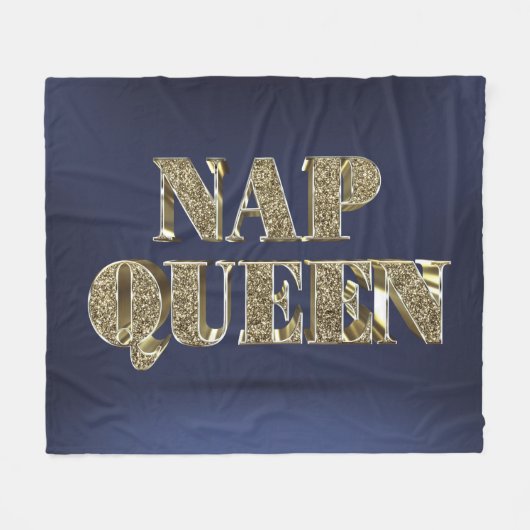 Gold 3D NAP QUEEN Fleece Deken (Voorkant (Horizontaal))