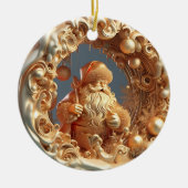 Gold 3d Santa-clausule Keramisch Ornament (Voorkant)