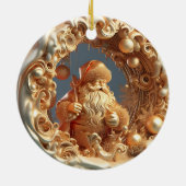 Gold 3d Santa-clausule Keramisch Ornament (Achterkant)
