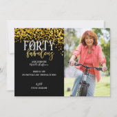 Gold 40 et fabuleux 40e anniversaire Invitations d (Devant)