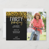 Gold 40 et fabuleux 40e anniversaire Invitations d (Devant)