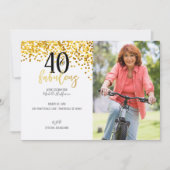 Gold 40 et fabuleux 40e anniversaire Invitations d (Devant)