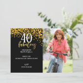 Gold 40 et fabuleux 40e anniversaire Invitations d (Debout devant)