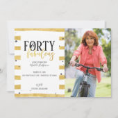 Gold 40 et fabuleux 40e anniversaire Invitations d (Devant)