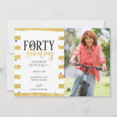 Gold 40 et fabuleux 40e anniversaire Invitations d (Devant)