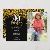 Gold 40 & Fabulous 40th Birthday Party Invitations (Devant / Derrière)