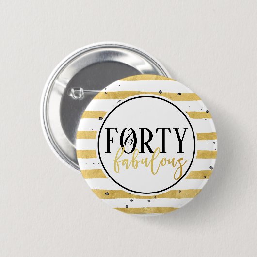 Gold 40e en Fabulous Birthday Confetti Button (Voorkant /achterkant)