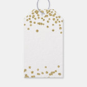 Gold 40th Birthday Bedankt Confetti White Cadeaulabel (Achterkant)